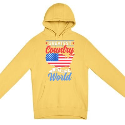 Greatest Country In The World Us Usa American America Us Usa Premium Pullover Hoodie