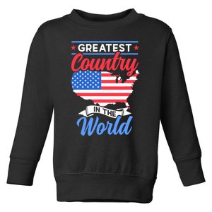 Greatest Country In The World Us Usa American America Us Usa Toddler Sweatshirt