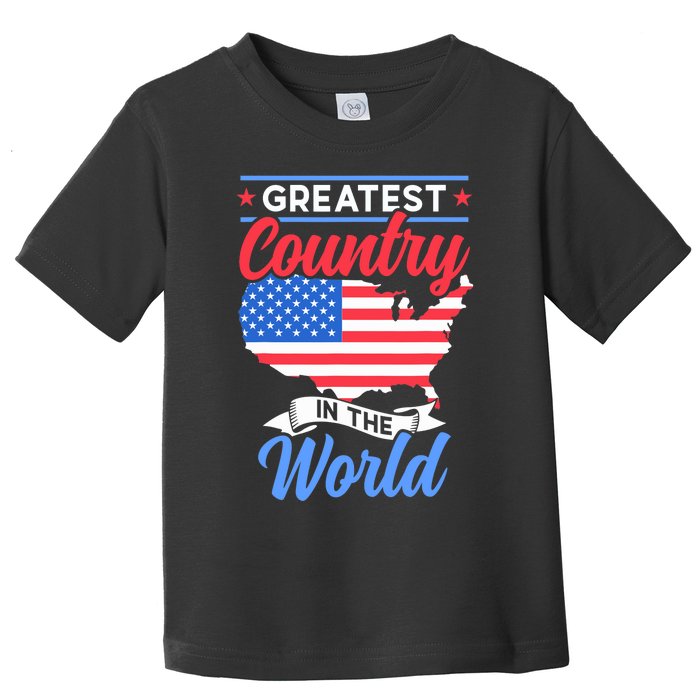 Greatest Country In The World Us Usa American America Us Usa Toddler T-Shirt