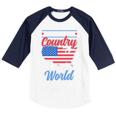 Greatest Country In The World Us Usa American America Us Usa Baseball Sleeve Shirt