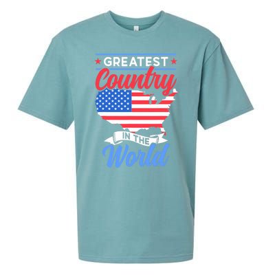 Greatest Country In The World Us Usa American America Us Usa Sueded Cloud Jersey T-Shirt