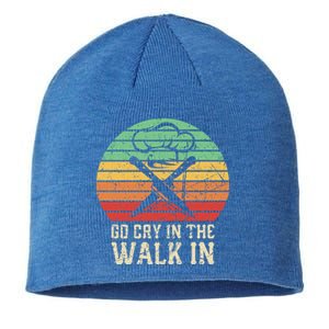 Go Cry In The Walk In Funny Retro Chef Meaningful Gift Sustainable Beanie