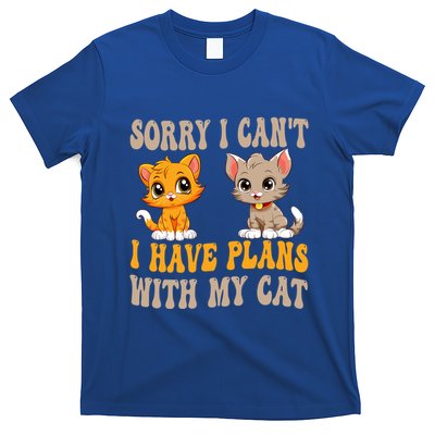 Groovy Cat IM Sorry I CanT I Have Plans With My Cat Gift T-Shirt