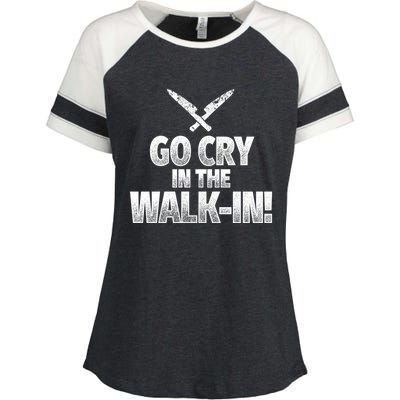 Go Cry In The Walkin Funny Chef Great Gift Enza Ladies Jersey Colorblock Tee