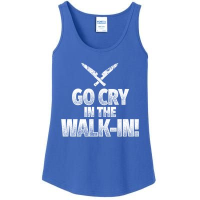 Go Cry In The Walkin Funny Chef Great Gift Ladies Essential Tank