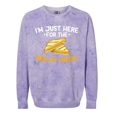 Grilled Cheese IM Just Here For The Grilled Cheese Colorblast Crewneck Sweatshirt