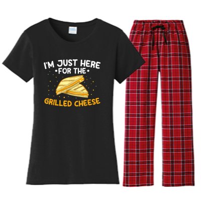 Grilled Cheese IM Just Here For The Grilled Cheese Women's Flannel Pajama Set