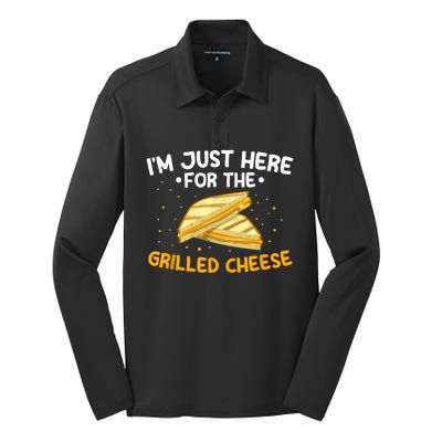 Grilled Cheese IM Just Here For The Grilled Cheese Silk Touch Performance Long Sleeve Polo