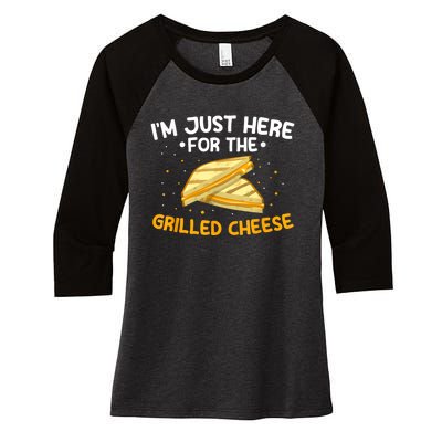 Grilled Cheese IM Just Here For The Grilled Cheese Women's Tri-Blend 3/4-Sleeve Raglan Shirt