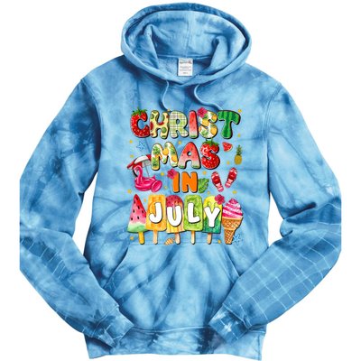 Groovy Christmas In July Summer Hawaii Tie Dye Hoodie