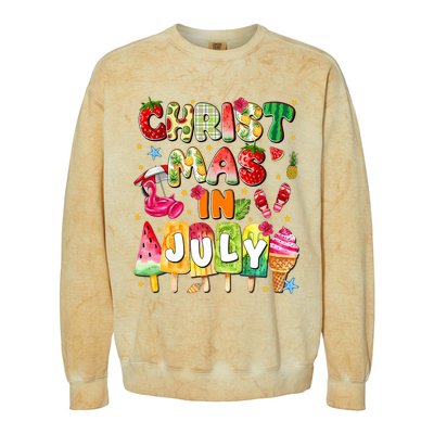 Groovy Christmas In July Summer Hawaii Colorblast Crewneck Sweatshirt