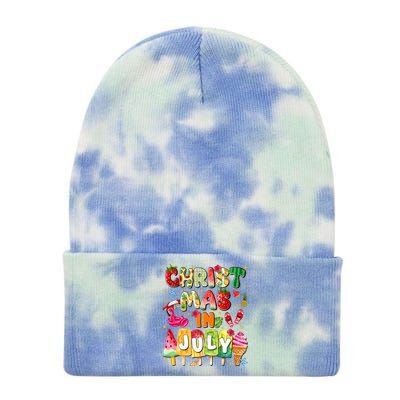 Groovy Christmas In July Summer Hawaii Tie Dye 12in Knit Beanie