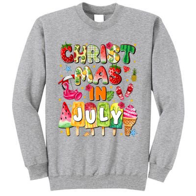 Groovy Christmas In July Summer Hawaii Tall Sweatshirt