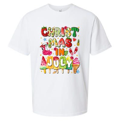 Groovy Christmas In July Summer Hawaii Sueded Cloud Jersey T-Shirt