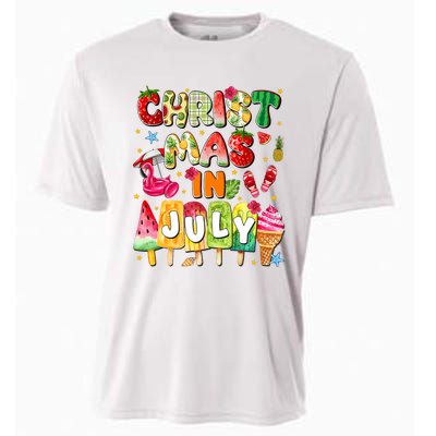 Groovy Christmas In July Summer Hawaii Cooling Performance Crew T-Shirt