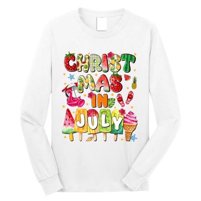 Groovy Christmas In July Summer Hawaii Long Sleeve Shirt