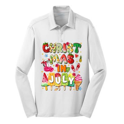 Groovy Christmas In July Summer Hawaii Silk Touch Performance Long Sleeve Polo