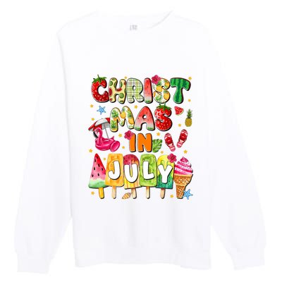 Groovy Christmas In July Summer Hawaii Premium Crewneck Sweatshirt