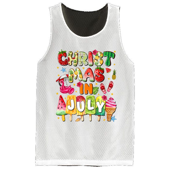 Groovy Christmas In July Summer Hawaii Mesh Reversible Basketball Jersey Tank