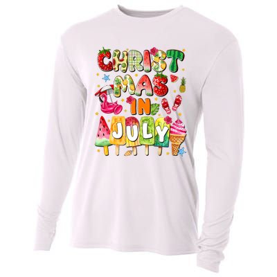 Groovy Christmas In July Summer Hawaii Cooling Performance Long Sleeve Crew