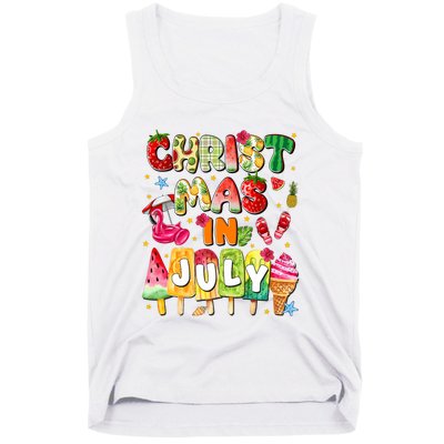 Groovy Christmas In July Summer Hawaii Tank Top