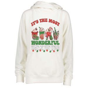 Groovy Christmas ItS The Most Wonderful Time Of The Year Cute Gift Womens Funnel Neck Pullover Hood