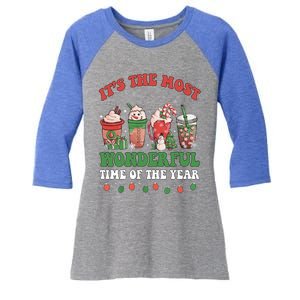 Groovy Christmas ItS The Most Wonderful Time Of The Year Cute Gift Women's Tri-Blend 3/4-Sleeve Raglan Shirt