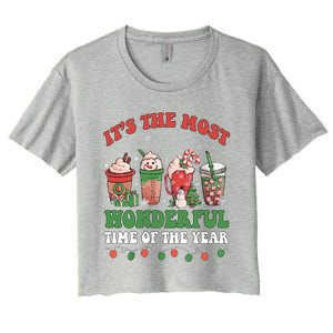 Groovy Christmas ItS The Most Wonderful Time Of The Year Cute Gift Women's Crop Top Tee