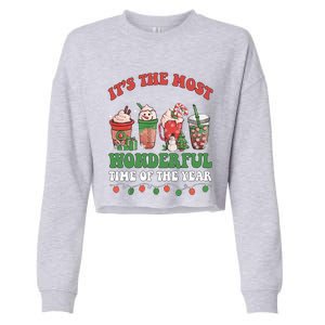 Groovy Christmas ItS The Most Wonderful Time Of The Year Cute Gift Cropped Pullover Crew