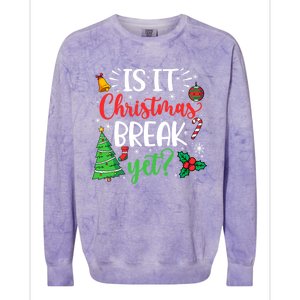 Groovy Christmas Is It Christmas Break Yet Retro Xmas Tree Cute Gift Colorblast Crewneck Sweatshirt