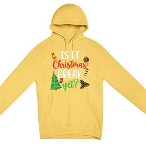 Groovy Christmas Is It Christmas Break Yet Retro Xmas Tree Cute Gift Premium Pullover Hoodie