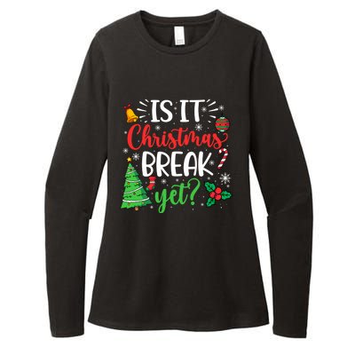 Groovy Christmas Is It Christmas Break Yet Retro Xmas Tree Cute Gift Womens CVC Long Sleeve Shirt