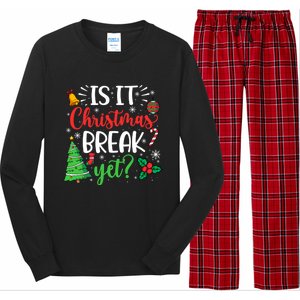 Groovy Christmas Is It Christmas Break Yet Retro Xmas Tree Cute Gift Long Sleeve Pajama Set