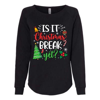 Groovy Christmas Is It Christmas Break Yet Retro Xmas Tree Cute Gift Womens California Wash Sweatshirt