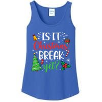 Groovy Christmas Is It Christmas Break Yet Retro Xmas Tree Cute Gift Ladies Essential Tank