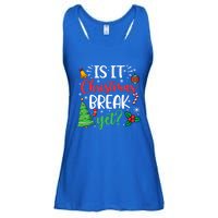 Groovy Christmas Is It Christmas Break Yet Retro Xmas Tree Cute Gift Ladies Essential Flowy Tank