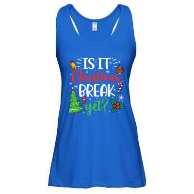 Groovy Christmas Is It Christmas Break Yet Retro Xmas Tree Cute Gift Ladies Essential Flowy Tank