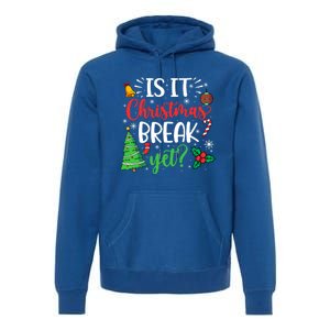 Groovy Christmas Is It Christmas Break Yet Retro Xmas Tree Cute Gift Premium Hoodie