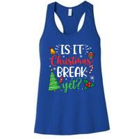 Groovy Christmas Is It Christmas Break Yet Retro Xmas Tree Cute Gift Women's Racerback Tank