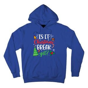 Groovy Christmas Is It Christmas Break Yet Retro Xmas Tree Cute Gift Tall Hoodie