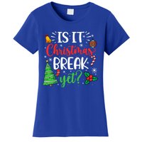 Groovy Christmas Is It Christmas Break Yet Retro Xmas Tree Cute Gift Women's T-Shirt