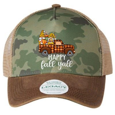 Gnomes Couple In Truck Pumpkin Spice Fall Yall Autumn Gnome Legacy Tie Dye Trucker Hat