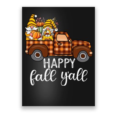 Gnomes Couple In Truck Pumpkin Spice Fall Yall Autumn Gnome Poster