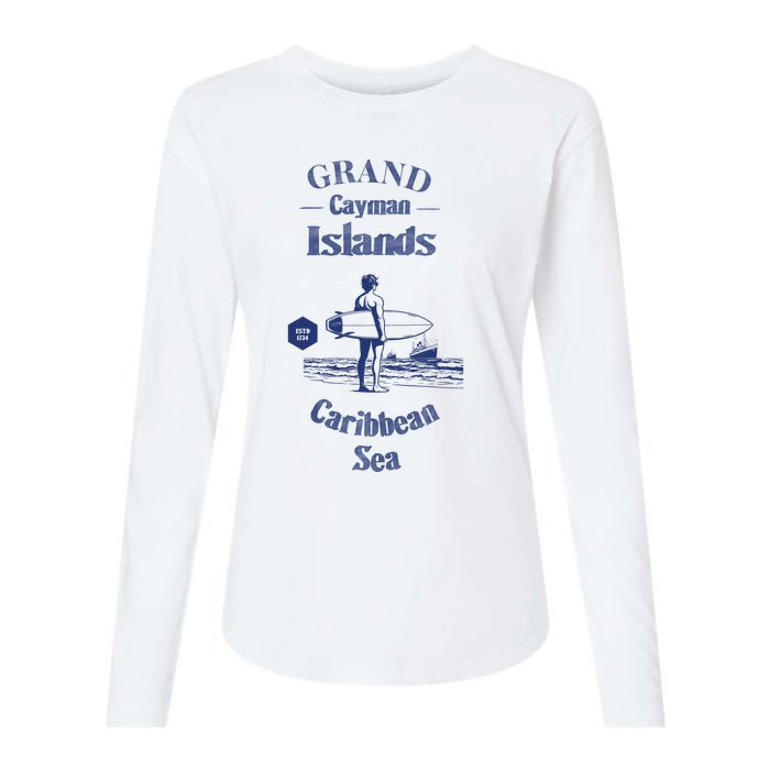 Grand Cayman Islands Womens Cotton Relaxed Long Sleeve T-Shirt