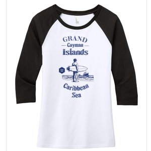 Grand Cayman Islands Women's Tri-Blend 3/4-Sleeve Raglan Shirt