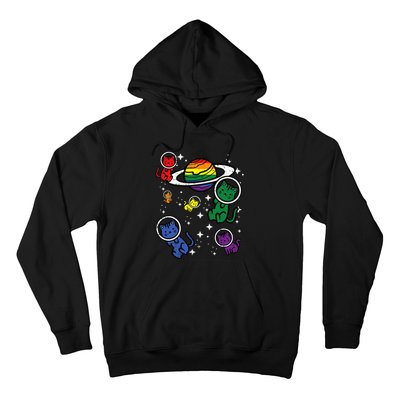 Gay Cats In Space Rainbow Pride Month Lgbtq Ally Hoodie