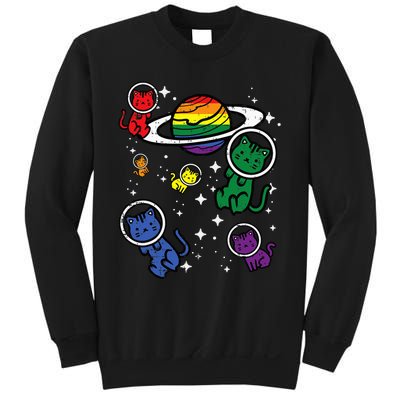 Gay Cats In Space Rainbow Pride Month Lgbtq Ally Sweatshirt