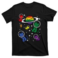 Gay Cats In Space Rainbow Pride Month Lgbtq Ally T-Shirt