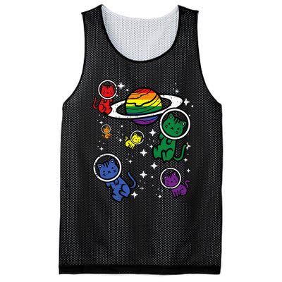 Gay Cats In Space Rainbow Pride Month Lgbtq Ally Mesh Reversible Basketball Jersey Tank