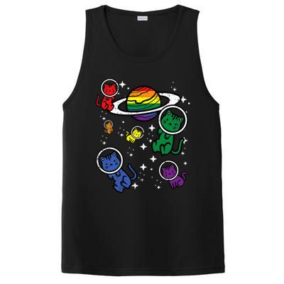 Gay Cats In Space Rainbow Pride Month Lgbtq Ally PosiCharge Competitor Tank